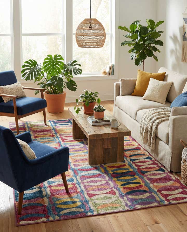 5' 3 x 7' Easy-Clean Modern Indoor / Outdoor Rug