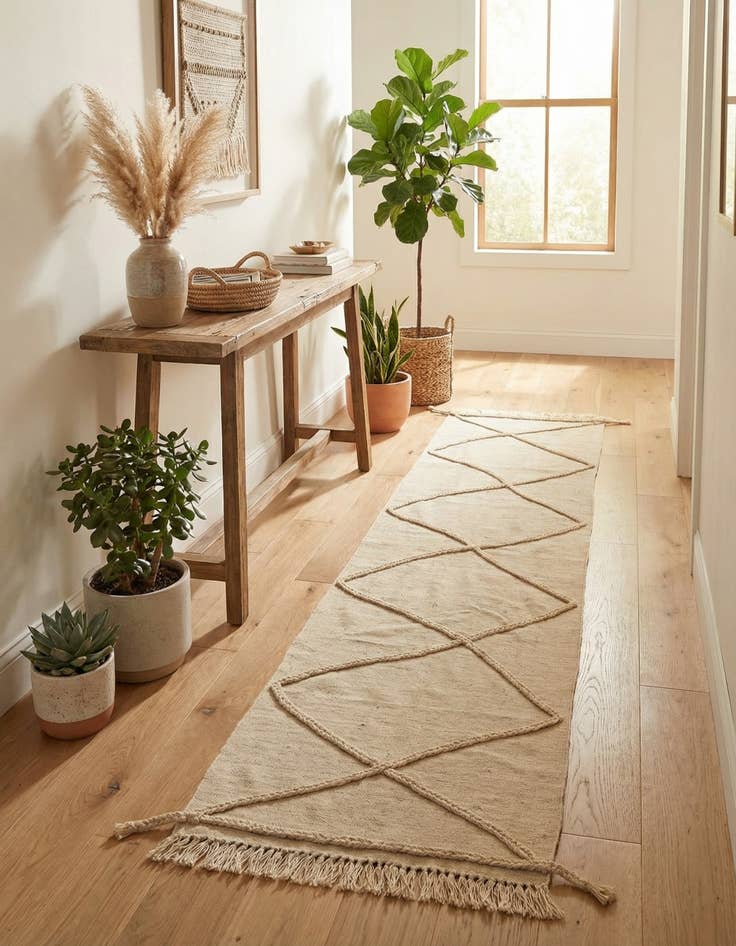 Detail image of 2' 3 x 10' 2  Hand Knotted Moroccan Wool Runner Rug