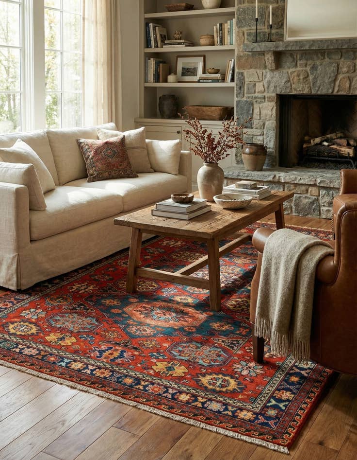 Detail image of 6' 11 x 10' 2  Hand Knotted Kazak Wool Rug