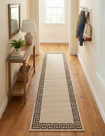 Beige and Brown Hera Runner Rug