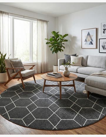 10' x 10' Trellis Frieze Round Rug