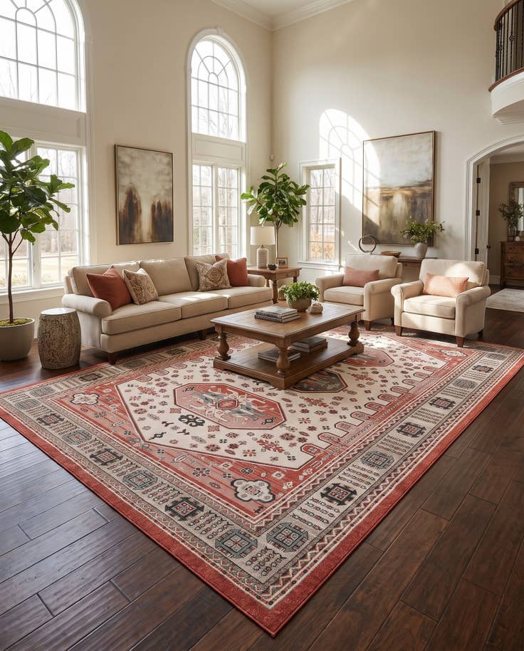 Detail image of 10' x 14' Easy-Clean Traditional Indoor / Outdoor Rug