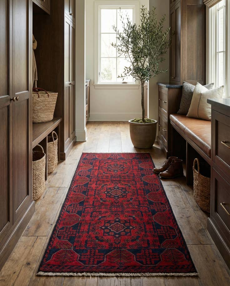 Detail image of 2' 6 x 6' 2 Hand Knotted Khal Mohammadi Wool Runner Rug