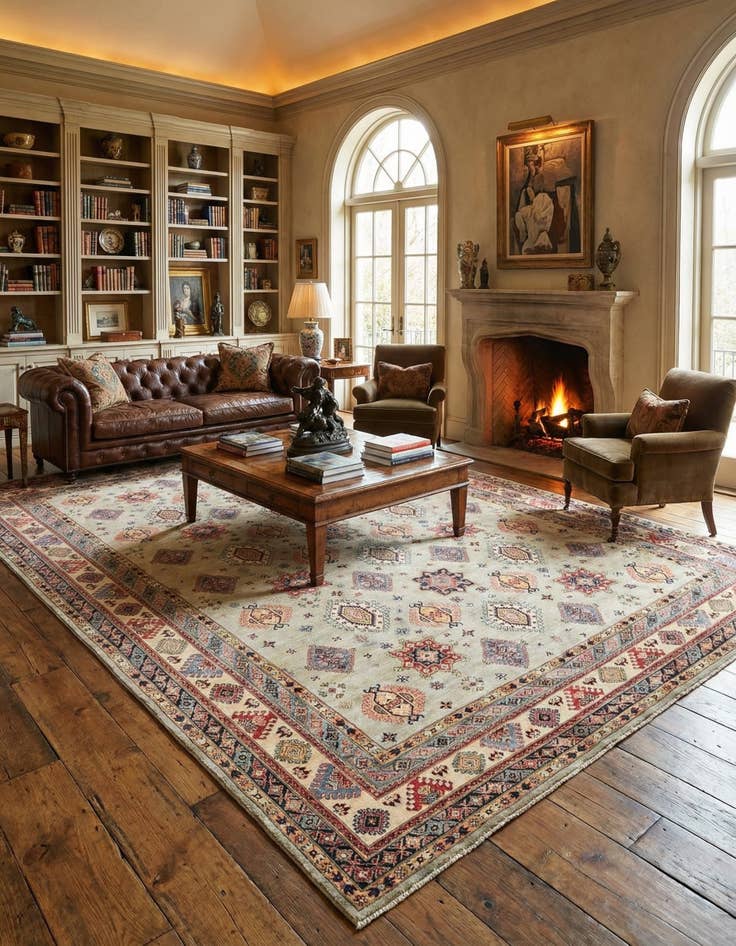 Detail image of 12' x 17' 4  Hand Knotted Kazak Rug