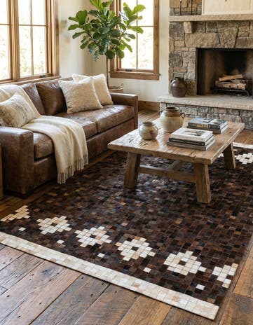 5' 2 x 8' Cowhide Stocks Rug