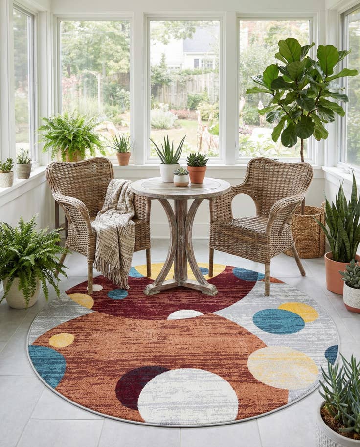 Detail image of 5' 3 x 5' 3 Kamala Washable Round Rug