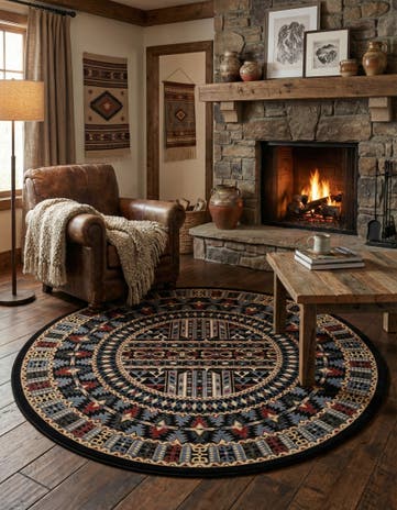 7' 10 x 7' 10 Bokhara Round Rug
