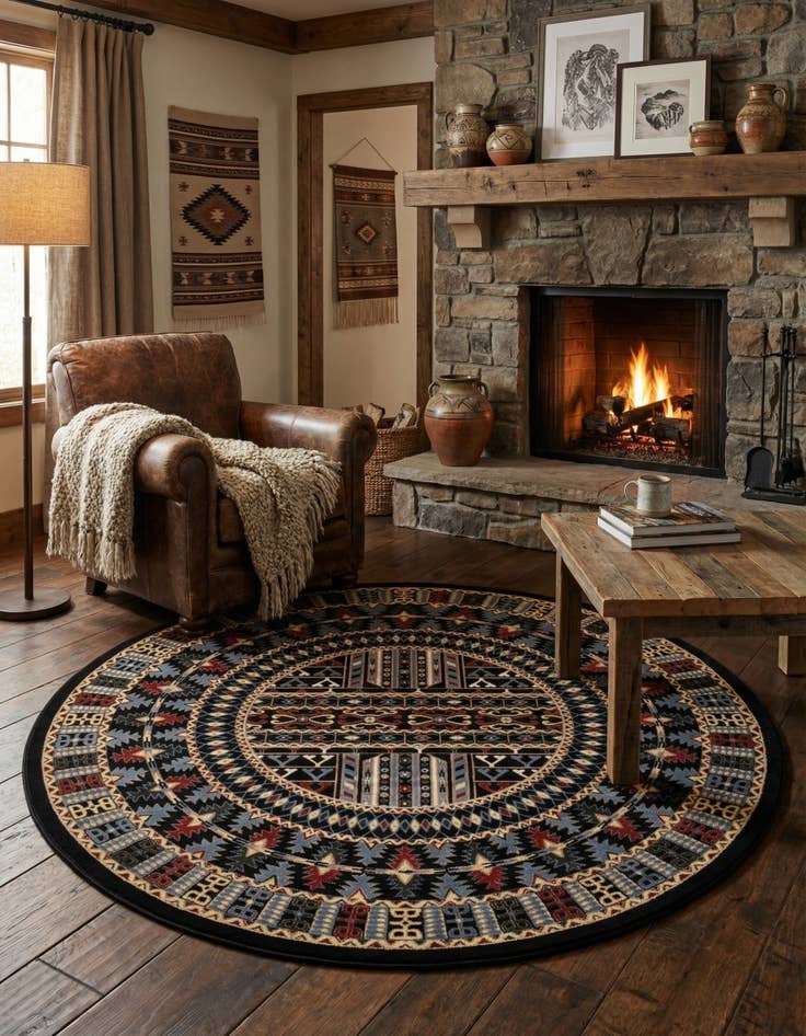 Detail image of  7' 10 x 7' 10 Bokhara Round Rug