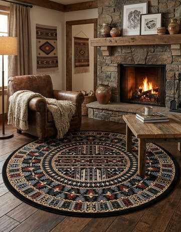 7' 10 x 7' 10 Bokhara Round Rug