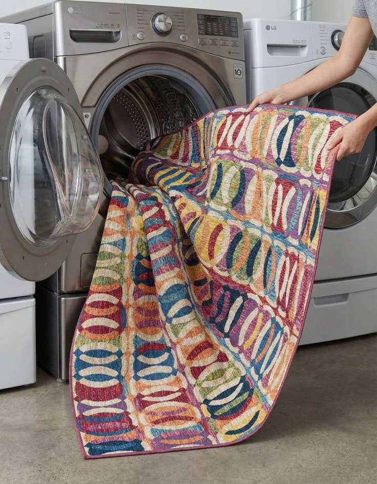 Detail image of  7' 10 x 10'  Washable Modern Indoor / Outdoor Rug