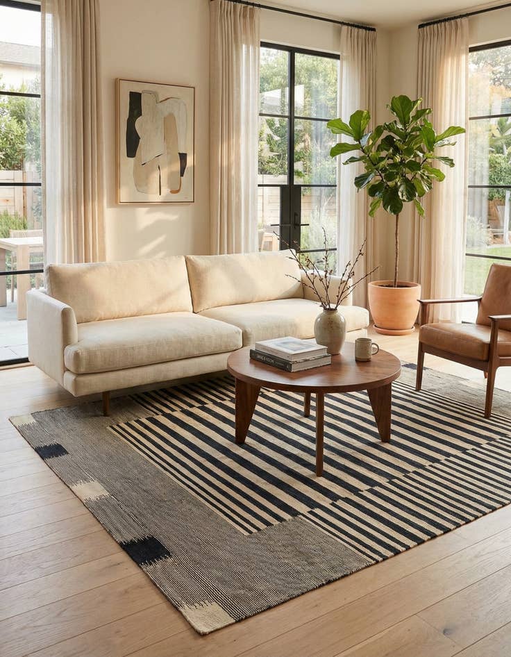 Detail image of 5' 7 x 7' 9  Hand Woven Kilim Modern Wool Rug