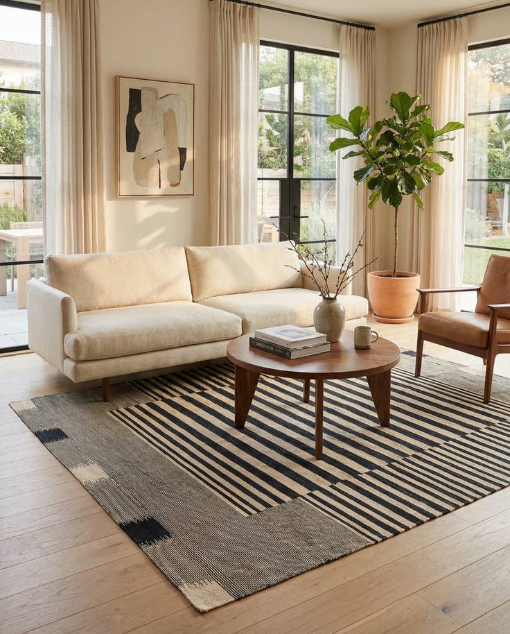 Detail image of 5' 7 x 7' 9 Hand Woven Kilim Modern Wool Rug