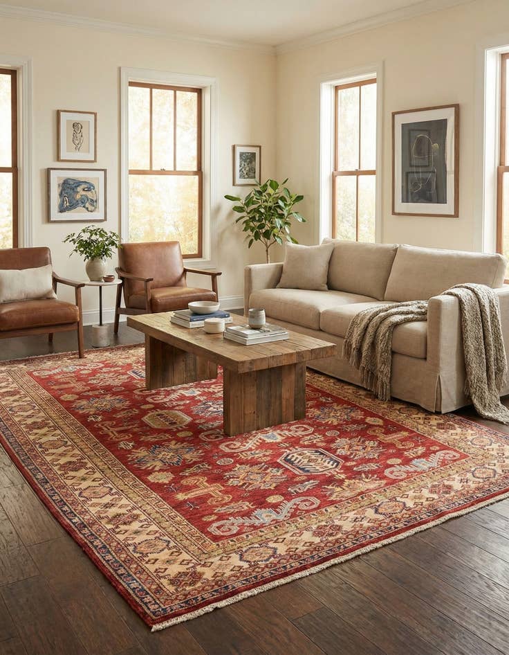 Detail image of 5' 7 x 7' 11  Hand Knotted Kazak Oriental Rug