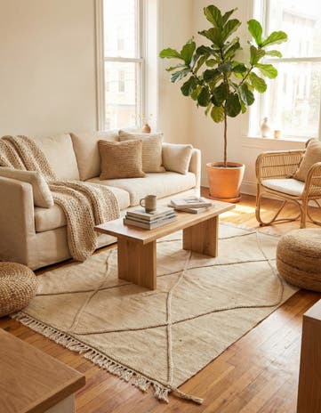 4' 1 x 6' Hand Knotted Moroccan Wool Rug
