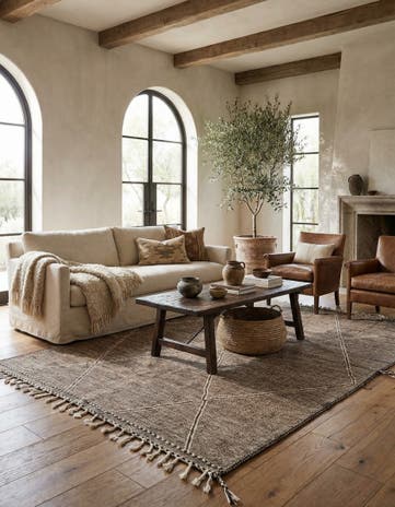 6' 6 x 10' 3 Hand Knotted Moroccan Wool Rug