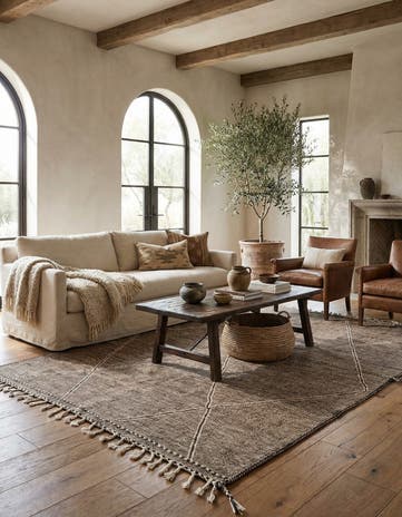 6' 6 x 10' 3 Hand Knotted Moroccan Wool Rug