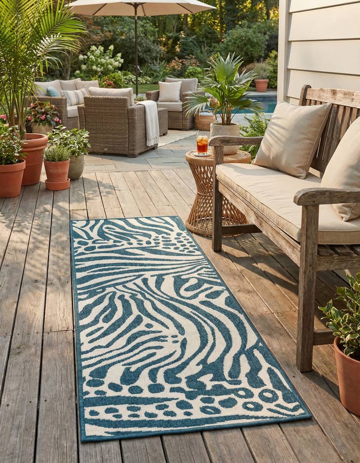 Detail image of 2' x 6' Easy-Clean Safari Indoor / Outdoor Runner Rug