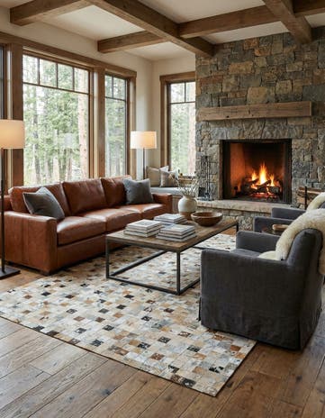 5' 2 x 7' 11 Cowhide - Patchwork Rug