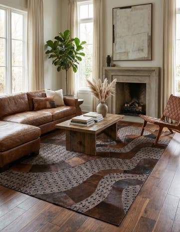 5' x 8' Cowhide Leather Rug