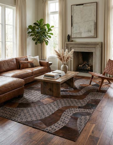 5' x 8' Cowhide Leather Rug