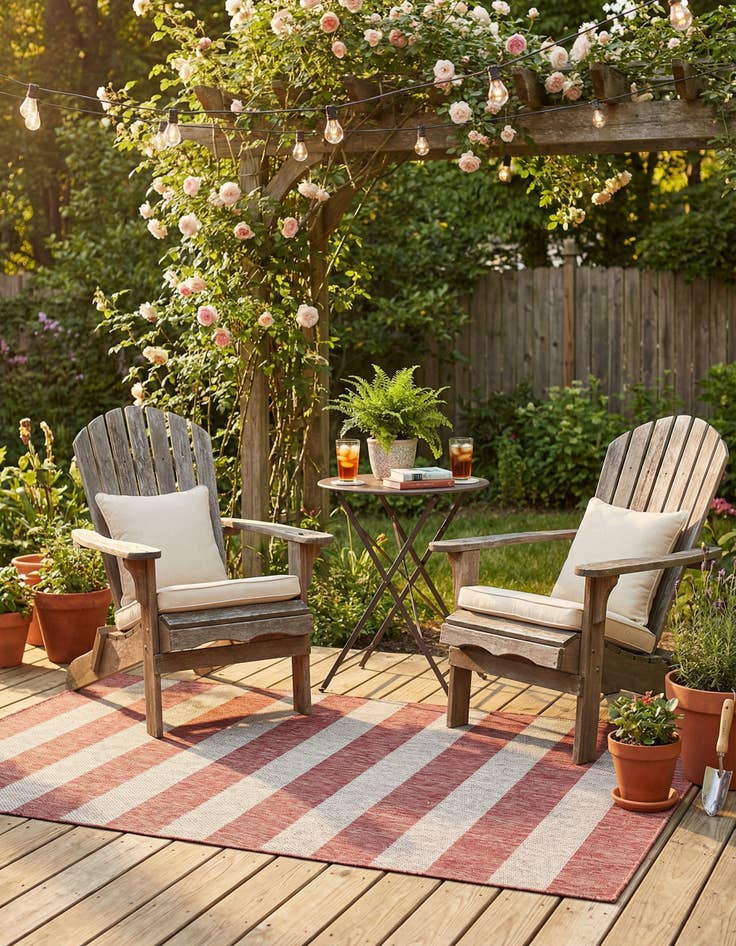 Detail image of  4' x 6'  Washable Ribbon Indoor / Outdoor Rug