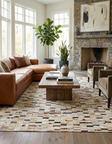 5' 3 x 8' 1 Cowhide - Patchwork Rug