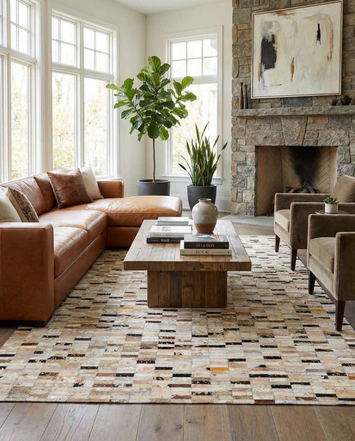 5' 3 x 8' 1 Cowhide - Patchwork Rug