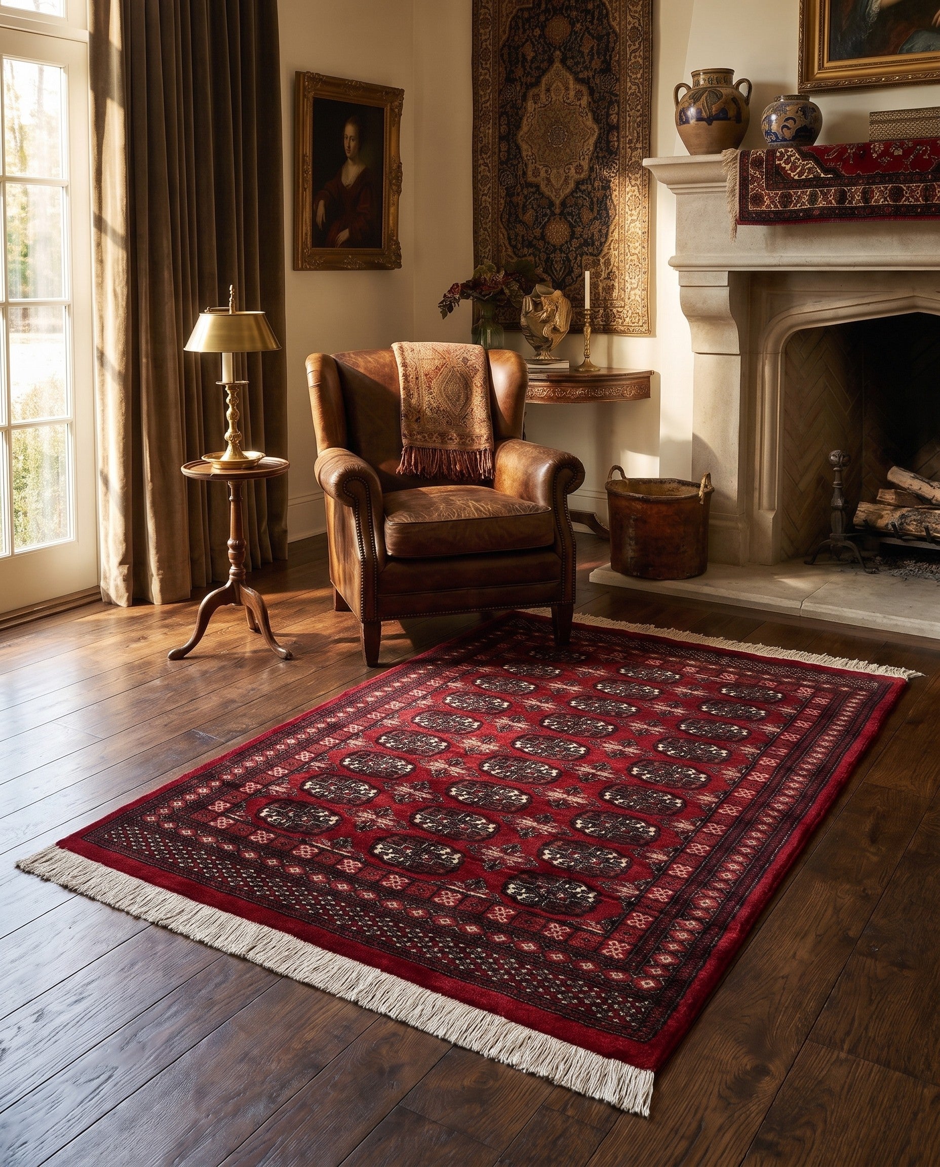 4' 2 x 6' 3 Torkaman Wool Rug