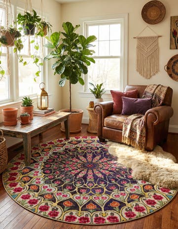 8' x 8' Washable Arte Round Rug