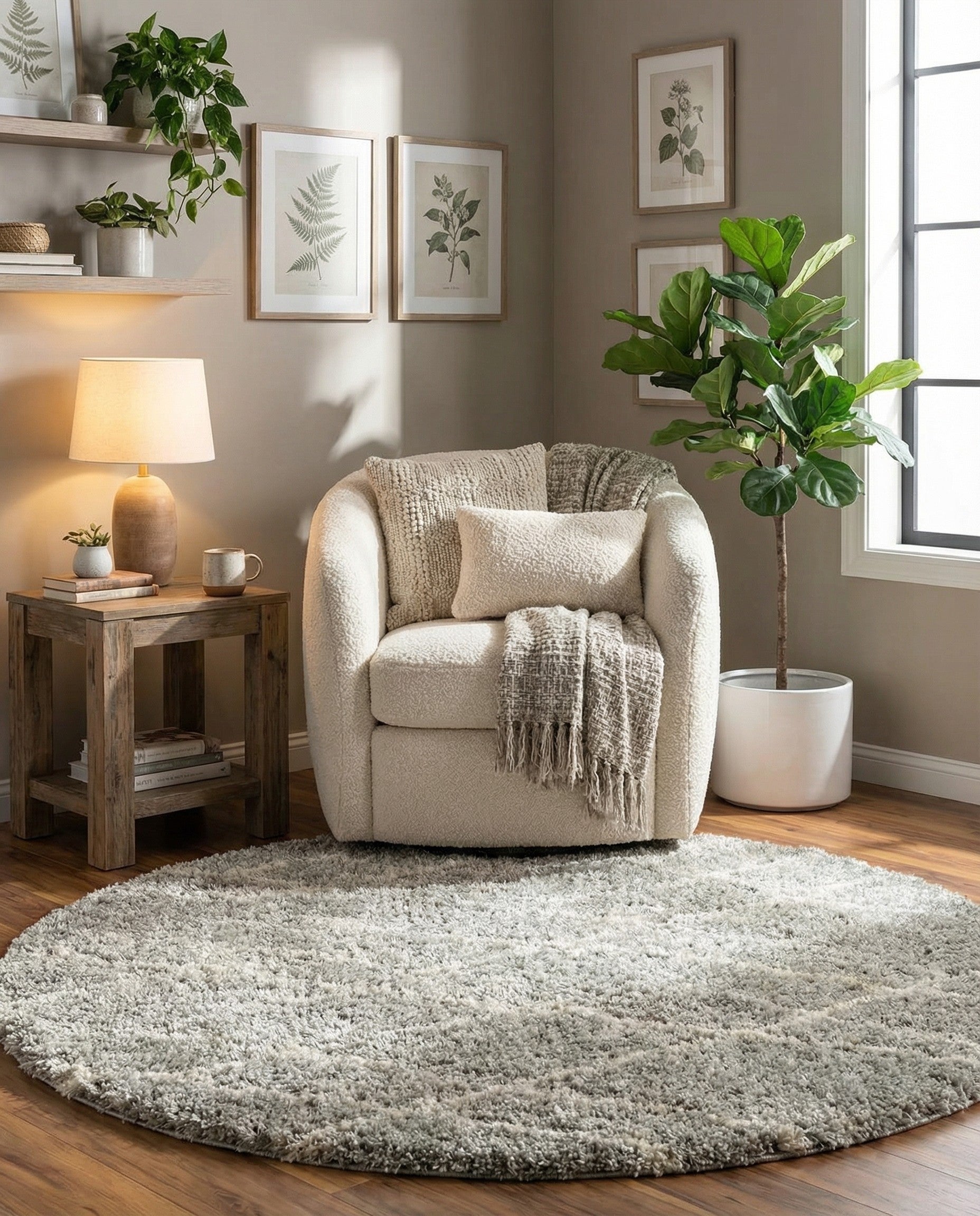  5' 3 x 5' 3 Soft Touch Shag Round Rug