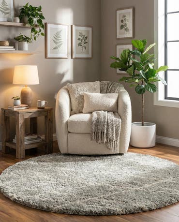  5' 3 x 5' 3 Soft Touch Shag Round Rug