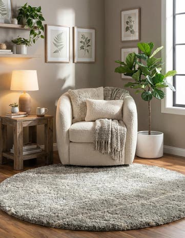 5' 3 x 5' 3 Soft Touch Shag Round Rug