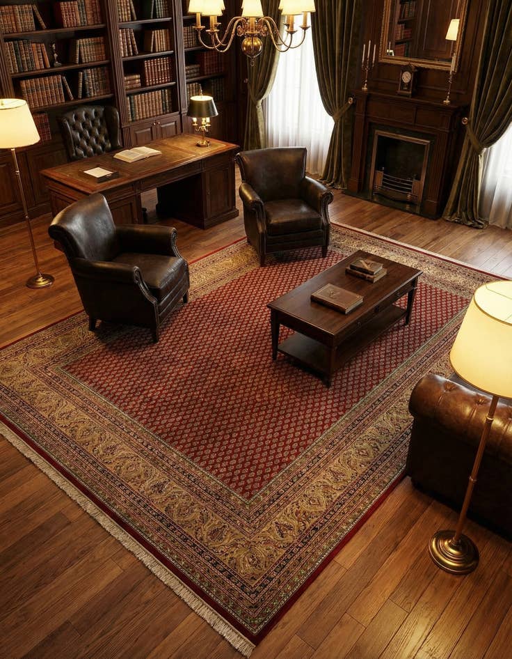 Detail image of 8' 4 x 11' 4  Hand Knotted Mir Wool Rug