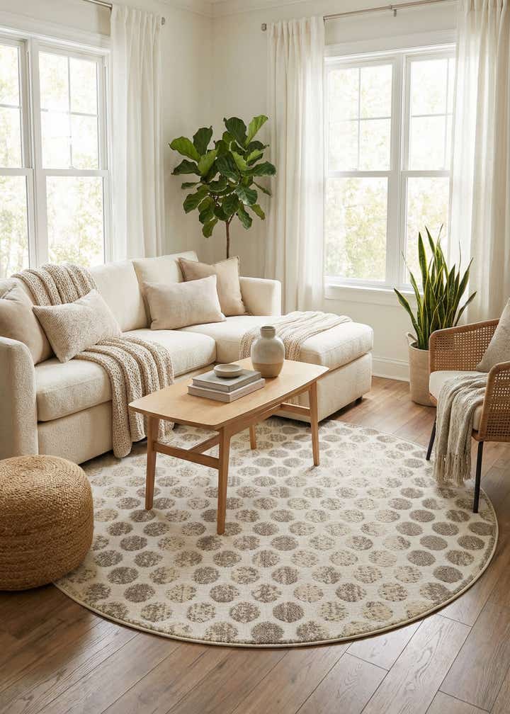 7' 10 x 7' 10 Easy-Clean Sabrina Soto Indoor / Outdoor Round Rug