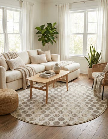7' 10 x 7' 10 Easy-Clean Sabrina Soto Indoor / Outdoor Round Rug