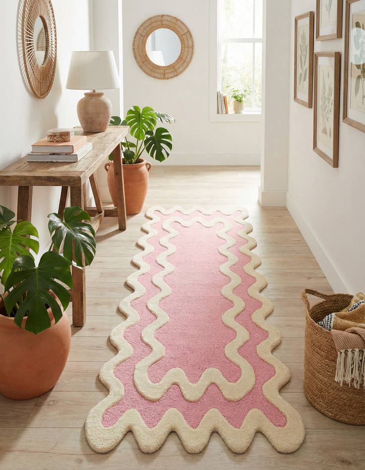 Detail image of  2' 7 x 8' Happy Rugs Wiggles Wool Runner