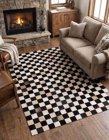 3' 11 x 5' 10 Cowhide Stocks Rug
