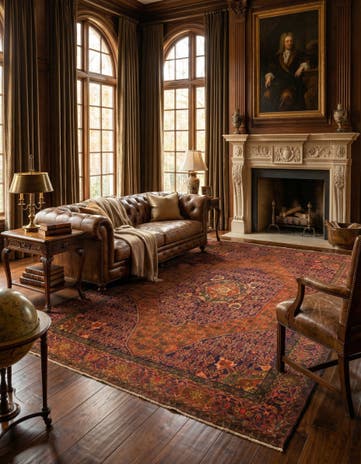 6' 8 x 9' 8 Hand Knotted Bidjar Persian Wool Rug