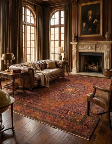 6' 8 x 9' 8 Hand Knotted Bidjar Persian Wool Rug