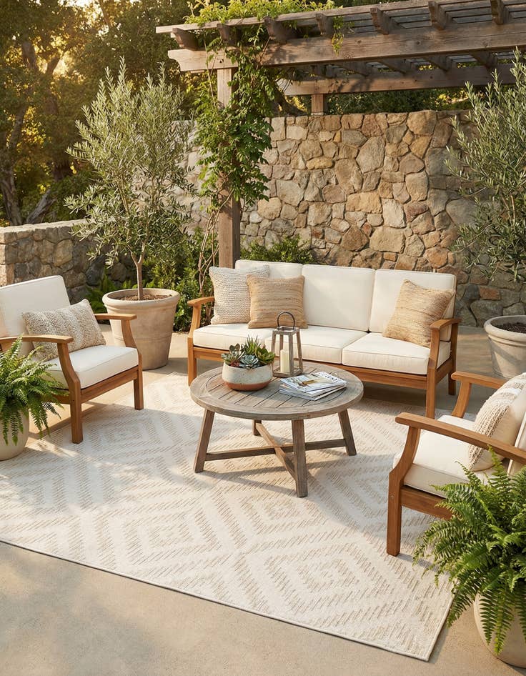 Detail image of 7' 10 x 7' 10 Easy-Clean Sabrina Soto Indoor / Outdoor Square Rug