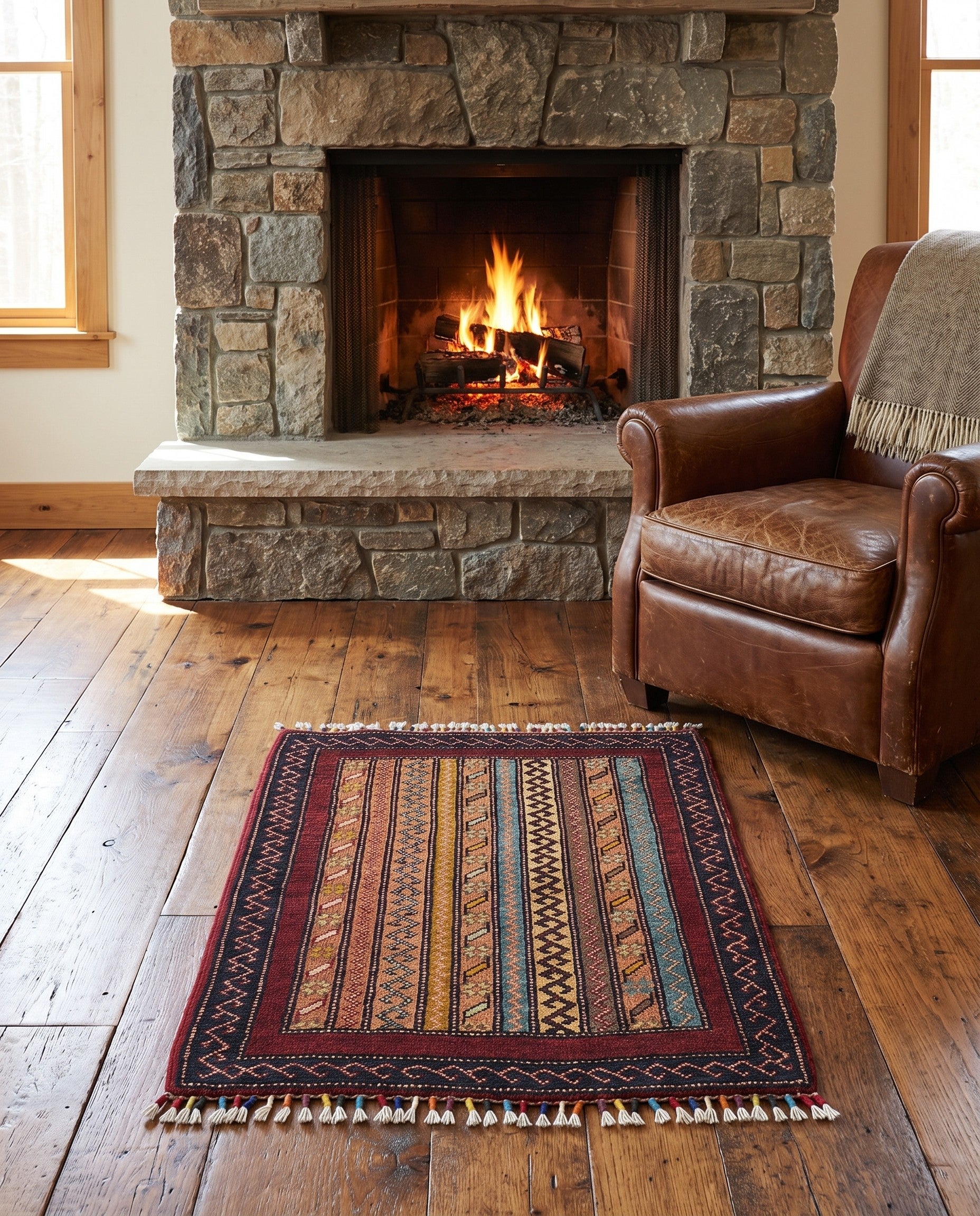2' x 2' 9 Hand Knotted Kazak Rug