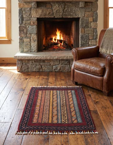 2' x 2' 9 Hand Knotted Kazak Rug