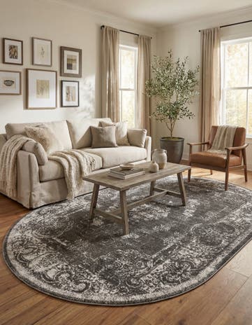 Charcoal Aarhus Oval Rug