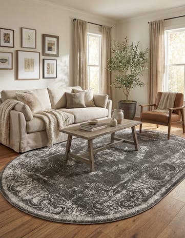 Charcoal Aarhus Oval Rug