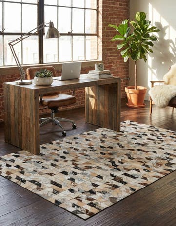 4' 2 x 6' Cowhide - Patchwork Rug