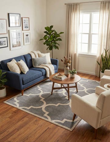 Gray Lattice Rug