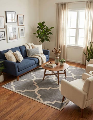 Gray Lattice Rug