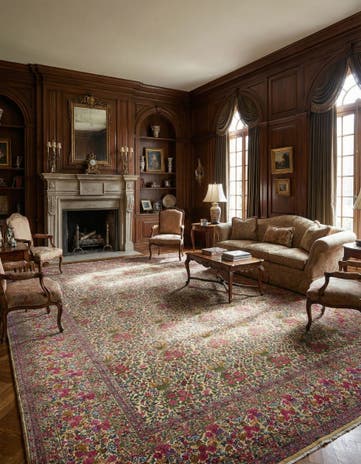 10' 9 x 15' 3 Hand Knotted Kerman Persian Wool Rug
