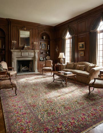 10' 9 x 15' 3 Hand Knotted Kerman Persian Wool Rug