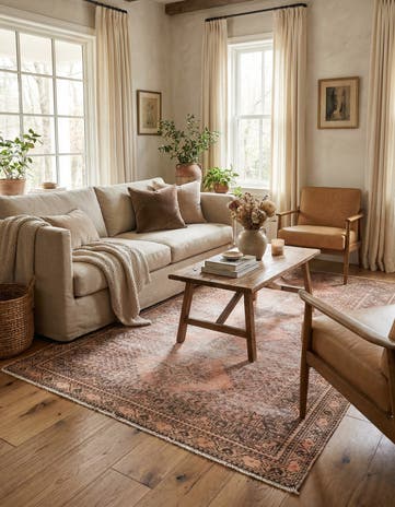 4' x 6' 5 Hand Knotted Ultra Vintage Persian Wool Rug